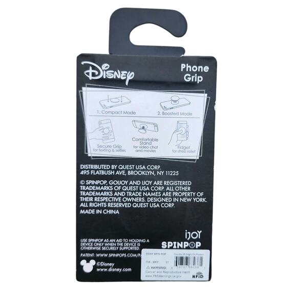 Mickey Mouse SpinPop Disney Phone Grip Brand New NIP Kickstand Fidget-Friendly - Picture 2 of 2